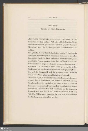 Beiträge zur Musik-Bibliophilie