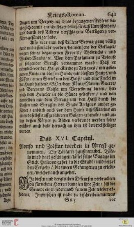 Das XVI. Capitul