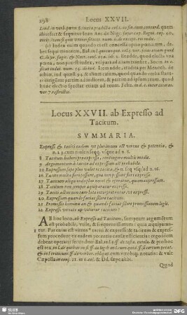 Locus XXVII. ab Expresso ad Tacitum