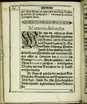 Memoria defunctæ.