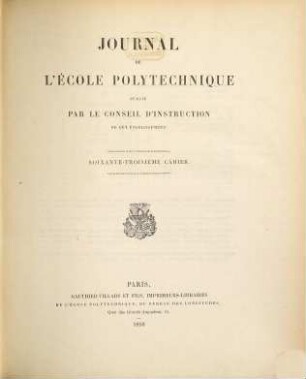 Journal de l'Ecole Polytechnique. 63. 1893