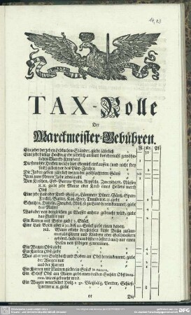 Tax-Rolle Der Marckmeister-Gebühren