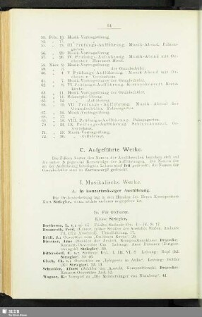 I. Musikalische Werke