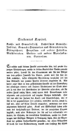 Siebentes Kapitel. Kunst- und Gewerbefleiß. Technisches Gewerbe-Institut. Gewerbe-Deputationen und Gewerbeverein...