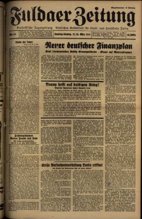Ausgabe vom Sonntag, den 26. März 1939.