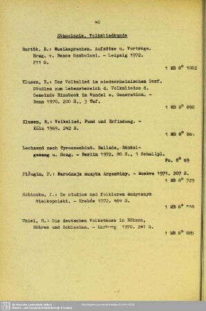 Ethnologie, Volksliedkunde