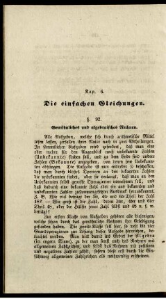 Kap. Die einfachen Gleichungen.