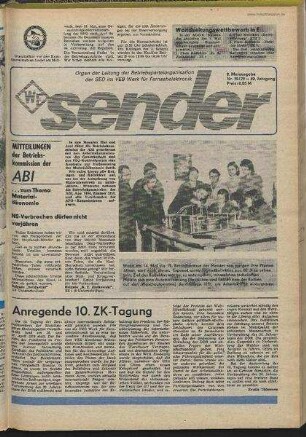 Betriebszeitung 'WF-Sender', Nr.19/1979 (2. Maiausgabe 1979)