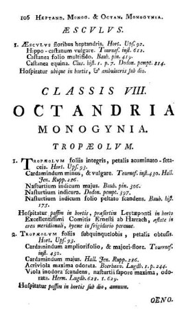 Classis VIII. Octandria Monogynia