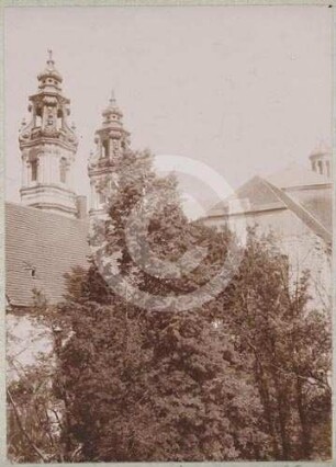 Dach und Türme der Klosterkirche Grüssau von SO