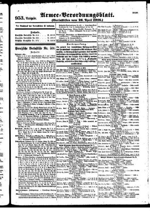 953. Ausgabe.Mittwoch, 26. April 1916