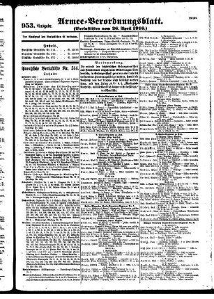 953. Ausgabe.Mittwoch, 26. April 1916