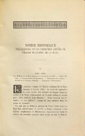 Souvenir du troisième centenaire de l'église wallonne de la Haye