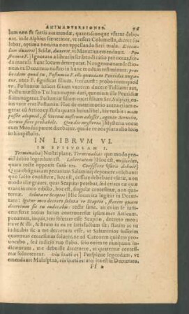 In Librum VI.