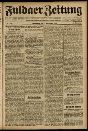 Ausgabe vom Donnerstag, den 07. September 1916.