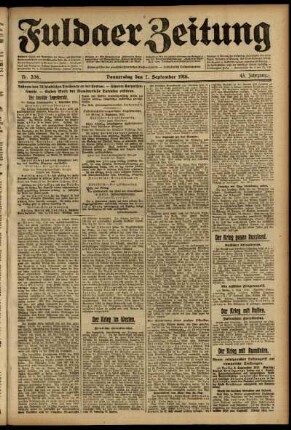 Ausgabe vom Donnerstag, den 07. September 1916.