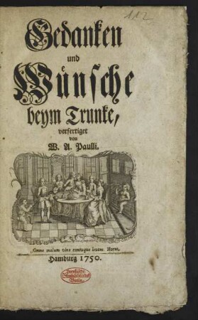 Gedanken und Wünsche beym Trunke