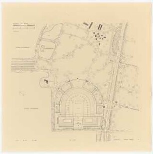 Fußballstadion in der Kongresshalle, Nürnberg: Lageplan Stadion Ein- und Ausgänge 1:2000