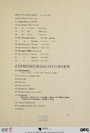 Zimmereinrichtungen (Nr. 224-306)