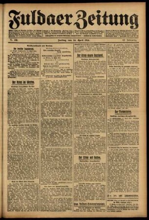 Ausgabe vom Freitag, den 14. April 1916.