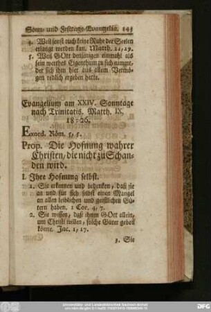 Evangelium am XXIV. Sonntage nach Trinitatis. Matth, IX, 18 - 26.