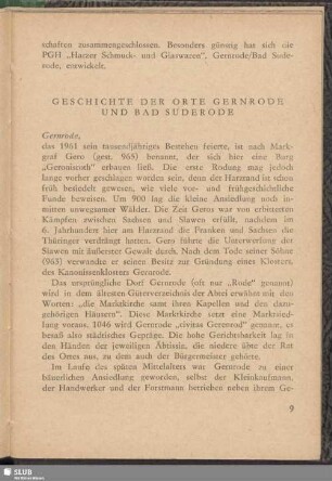 Geschichte der Orte Gernrode und Bad Suderode