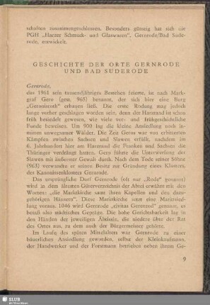Geschichte der Orte Gernrode und Bad Suderode