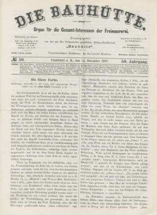 No. 50. Frankfurt a. M., den 14. Dezember 1907. 50. Jahrgang.
