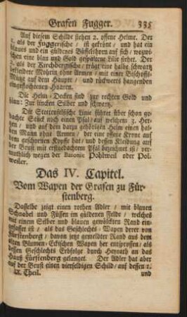Das IV. Capitel. Vom Wapen der Grafen zu Fürstenberg