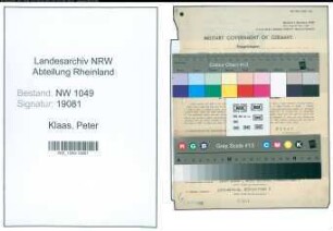 Entnazifizierung Peter Klaas , geb. 28.02.1893 (Sekretaer)