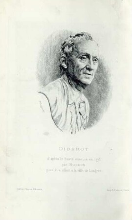 Diderot d'après le buste exécuté en 1773 par Houdon pour être offert à la ville de Langres