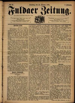 Ausgabe vom Samstag, den 22. Februar 1890.