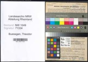 Entnazifizierung Theodor Buessgen , geb. 15.06.1914 (Kaufmann)