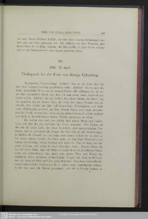 58. 1893. 23. April. Trinkspruch bei der Feier von Königs Geburtstag