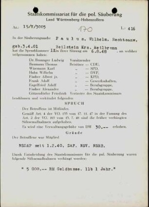 Paulus, Wilhelm