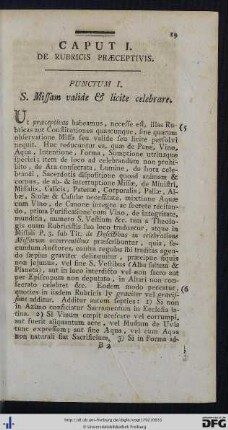 Caput I. De Rubricis Praeceptivis.