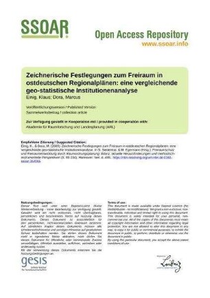 Zeichnerische Festlegungen zum Freiraum in ostdeutschen Regionalplänen: eine vergleichende geo-statistische Institutionenanalyse