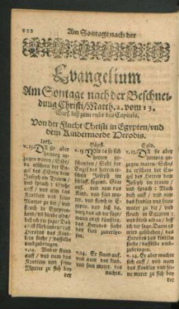 Evangelium Am Sontage nach der Beschneidung Christi