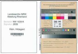 Entnazifizierung Hildegard Klein , geb. 10.07.1902 ()