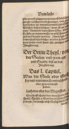 Das I. Capitel. Was die Seele oder Geyst sey ...