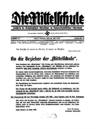 An die Bezieher der "Mittelschule"
