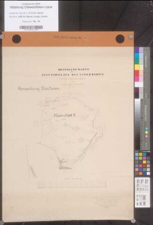 Brouillon-Karte des Stiftsholzes bei Lueerdissen (Lüerdissen), Stift St.Marien, Lemgo