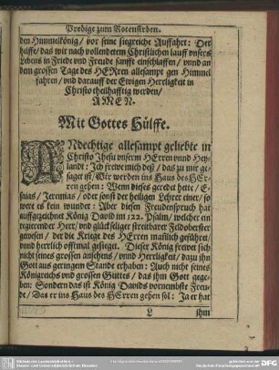 Am Sontag Trinitatis Predigt zum Rotensirben