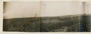Foto mit Rundblick über die eigenen und gegnerischen Stellungen vom Regimentsgefechtsstand bei Tifesti nordwestlich Focsani aus (linker Teil)