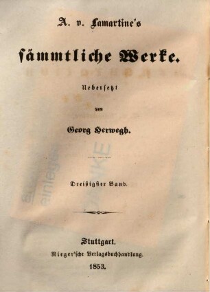 A. von Lamartine's sämmtliche Werke, 30. Geschichte der Restauration ; 8