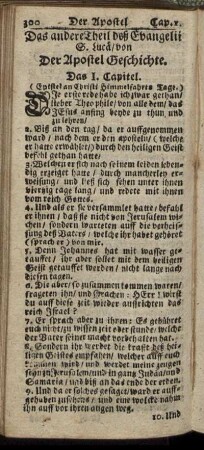 Das andere Theil deß Evangelii S. Lucä, von Der Apostel Geschichte.