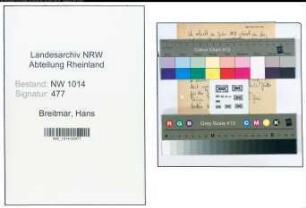 Entnazifizierung Hans Breitmar , geb. 09.12.1920 ()