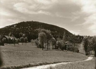 Tollenstein (heute Jiřetín pod Jedlovou-Rozhled). Blick nach Süden zum Tannenberg (779 m)