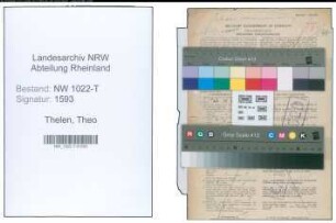 Entnazifizierung Theo Thelen , geb. 26.06.1900 (Bademeister)