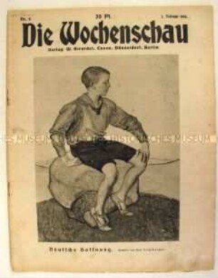 Illustrierte "Die Wochenschau" u.a. zum Inkrafttreten des Versailler Vertrages